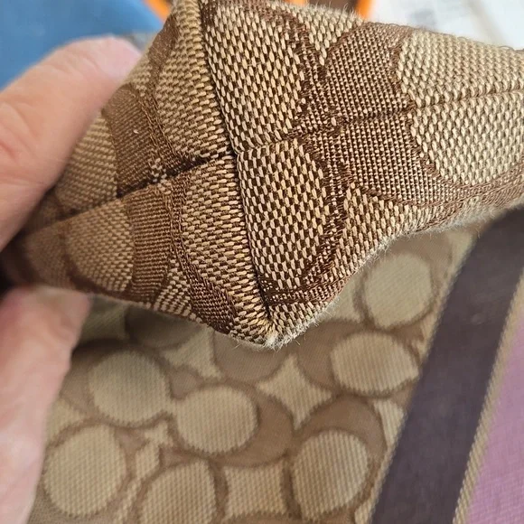 Coach File Brown and Purple Signature Crossbody Bag - Picture 10 of 13